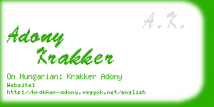 adony krakker business card